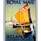 Royal Mail Atlantis Autumn Cruises Travel Poster [4 sizes, matte+glossy avail]