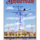 Pan Am Amsterdam - Vintage Airline Travel Poster [6 sizes, matte+glossy avail]