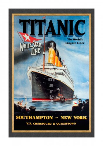 Titanic White Star Line Sailing Notice Travel Poster [6 sizes matte+glossy avail