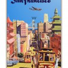 San Francisco #3 - Vintage Airline Travel Poster [4 sizes, matte+glossy avail]