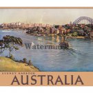 Australia - Sydney Harbour - Vintage Travel Poster [4 sizes, matte+glossy avail]
