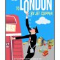 Pan Am London Vintage Airline Travel Poster [6 sizes matte+glossy avail]
