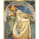 A. Mucha Princezna Hyacinta Art Nouveau Poster [6 sizes, matte+glossy avail]