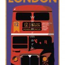 London #1 - Colorful Vintage Travel Poster [6 sizes, matte+glossy avail]
