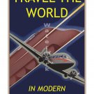Travel the World #1 - Vintage Air Travel Poster [6 sizes, matte+glossy avail]