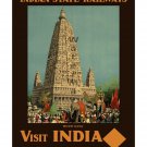 Visit India #3 - Vintage Travel Poster [4 sizes, matte+glossy avail]