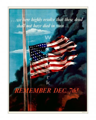 Remember December 7th! - US WWII Propaganda Poster [4 sizes, matte+glossy avail]