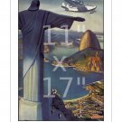 Pan Am Flying Down to Rio In Five Days 11x17 inch Vintage Airline Travel Poster