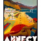 Annecy la plage - Vintage Travel Poster [6 sizes, matte+glossy avail]