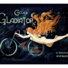Cycles Gladiator - 11x14 Vintage 19th Century Bicycle Advertisement Poster