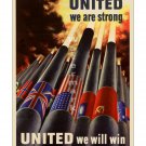 United We Are Strong WW II US Propaganda Poster [4 sizes, matte+glossy avail]