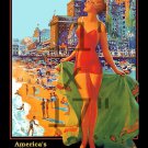 Pennsylvania Railroad Atlantic City #2 - 11x17 inch Vintage Train Travel Poster