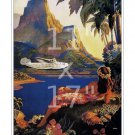 Pan Am - Fly to South Sea Isles - Vintage Airline Travel Poster - 11x17 inches