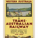 Trans Australian Railway Vintage Travel Poster [4 sizes, matte+glossy avail]