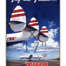 TWA Fly the Finest - 11x17 inch Vintage Airline Travel Poster