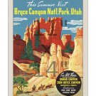 Bryce Canyon - Grand Canyon National Park - 11x14 inch Vintage Travel Poster