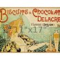 Biscuits & Chocalat Delacre 11x17 Vintage 19th Cent. Belgian Art Nouveau Poster