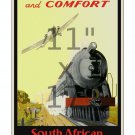 South African Railways & Airways - 11x17 inch Vintage Railroad Travel Poster