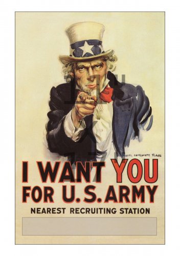 James M Flagg - Uncle Sam I Want You - WWI Recruiting Poster 11x17 inches