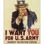 James M Flagg - Uncle Sam I Want You - WWI Recruiting Poster 11x17 inches