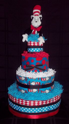 cat in the hat diaper cake