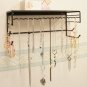 17" Wall Mounted Jewellery Organiser Shelf for Earrings, Bracelets, & Necklaces-BLACK