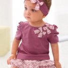 Purple Bow Shirt, headband and Bloomer Shorts