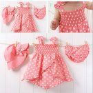 Pink Polka Dot shirt, hat, bloomer Set