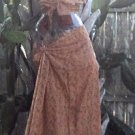 Sarong 2 - Piece Brown Tiny Flowers W/ Border ~ On Sale