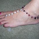 Beach Feet - White & Purple Crystals - TBM-FT-004 - Per Pair