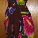 Floral Beach Sarong / Cover-Up - Hand Painted, 2~Piece - Colorful