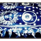 Blue & White Smiling Suns & Moons Beach Cover Up Sarong