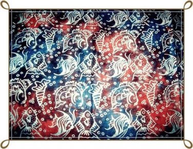 Marine Life Shells & Fish Sarong - Great For The Beach - Piece Of Art