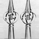 Silver Plated  Modern Rimonim