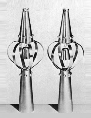 Silver Plated  Modern Rimonim