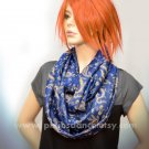 Pashmina Infinity scarf - Blue Gold Paisley scarf