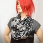 Pashmina Infinity scarf - Black Silver Gray Paisley scarf