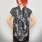 Pashmina Infinity scarf - Black Silver Gray Paisley scarf