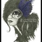 11 x 15 Sapphire Masquerade Mask Art Print / Poster
