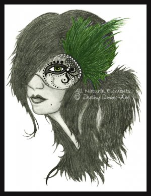 8 x 10 Emerald Masquerade Mask Art Print / Poster