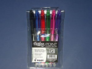 Pilot Sewing Erasable Gel Pen Extra Fine 0.5 needlepoint tip asst colors FPEFP