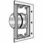 Central Vacuum PVC 2" Pipe 3Way Mounting Plate Finished (New Construction)