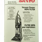 Sanyo Bagless Upright Vacuum Cleaner Hepa Filter