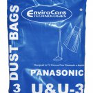 Designed To Fit Panasonic U & U-3 Upright Vacuum Bags, 3 Pack