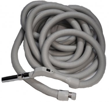 Central Vac Hose Assy 40Ft Low Voltage Crushproof Hose With Switch-Grey