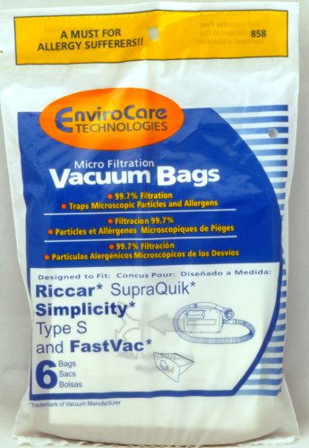 Riccar, Simplicity, SupraQuik, FastVac Canister S Bags RSR-1450