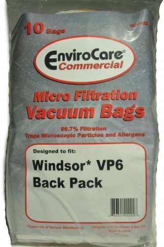 Windsor Commercial VP6 Back Pack Vacuum Cleaner Bags ECC182, SC-14-2490-07