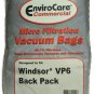 Windsor Commercial VP6 Back Pack Vacuum Cleaner Bags ECC182, SC-14-2490-07