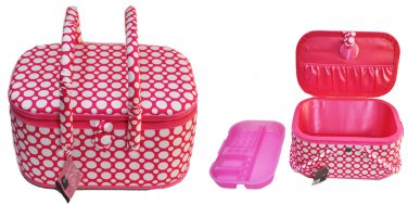 Suzy's Hobby Baskets Large Oval Pink Dot
