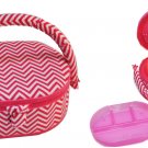 Suzy's Hobby Baskets Small Oval Pink Chevron Suzy's Hobby Baskets Small Oval Pink Chevron